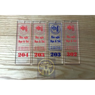 Móc khóa mica số phòng Hotels tiện dụng