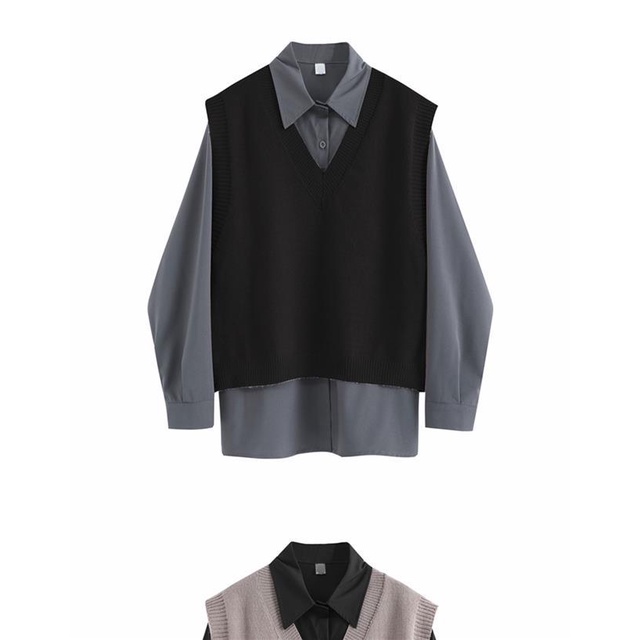 Áo Sweater Dệt Kim Sát Nách Màu Đen Thời Trang Thu Đông 2022 Cho Nữ