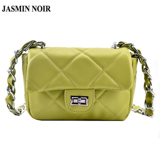Túi Đeo JASMIN NOIR Chéo Dáng Vuông Nhỏ Họa Tiết Sọc Caro Phối Dây Xích Thời Trang Trẻ Trung Cho Nữ