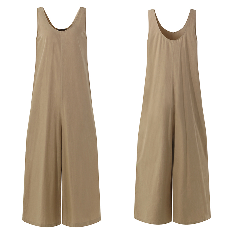 Áo Liền Quần Celmia Hai Dây Bằng Cotton Cò Túi Ống Rộng Thời Trang Mùa Hè Cho Nữ | BigBuy360 - bigbuy360.vn