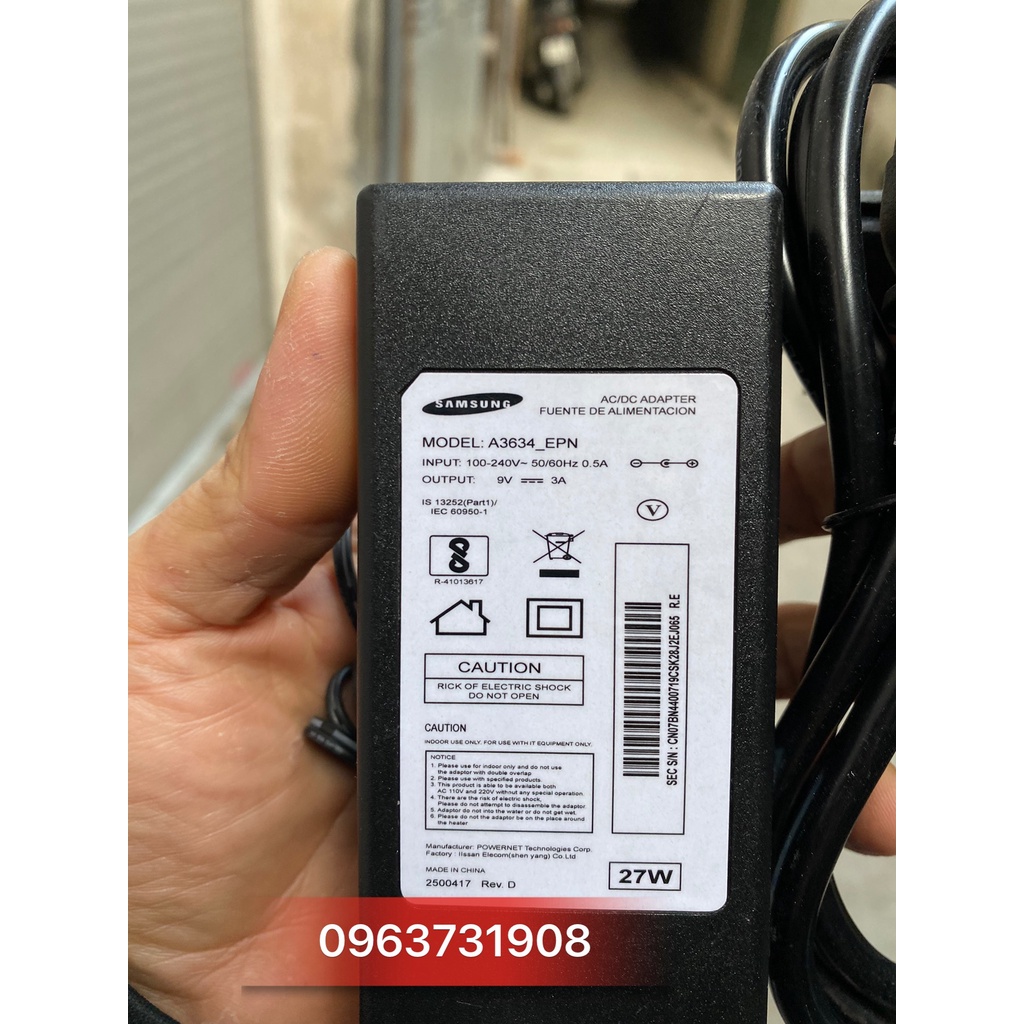 Cục nguồn Samsung 9V-3A chính hãng