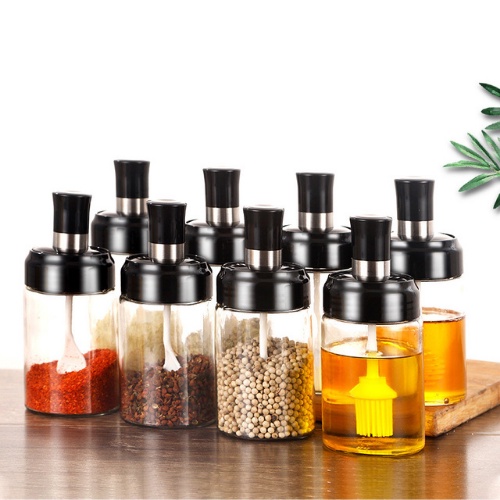 Hũ đựng gia vị thủy tinh cao cấp kèm muỗng nhựa GD13