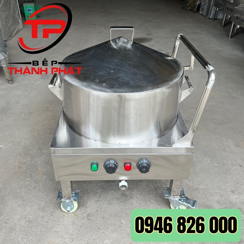 Nồi Tráng Bánh Cuốn Có Bánh Xe Tay Đẩy