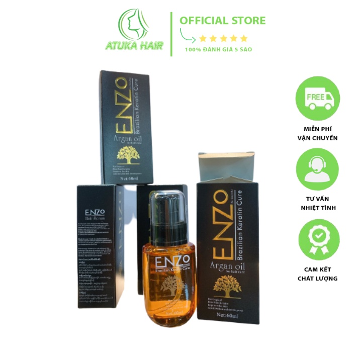 Tinh Dầu Dưỡng Tóc Enzo Argan Oil Giúp Tóc Siêu Bóng Mượt Ngăn Ngừa Hư Tổn 60ml