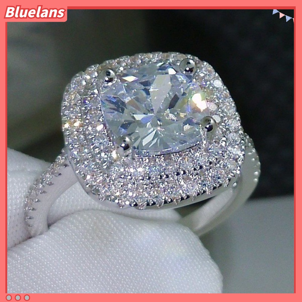 Nhẫn thời trang mặt đá hoàng ngọc nhân tạo lấp lánh cho nữ