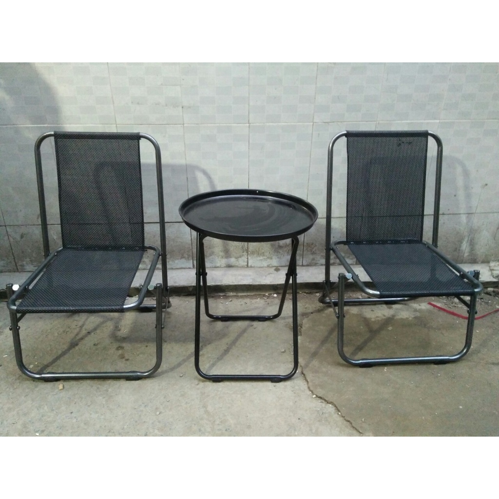 GHẾ XẾP LƯỚI LÒ XO LƯNG THẤP KHUNG SẮT SƠN TĨNH ĐIỆN