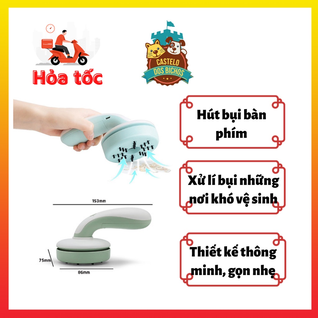 Máy Hút Bụi Mini Máy Quét Dọn Bàn Di Động Không Dây Vệ Sinh Bàn Sofa Ghế Ngồi Thú Cưng Lông Thú Cưng - Chính Hãng
