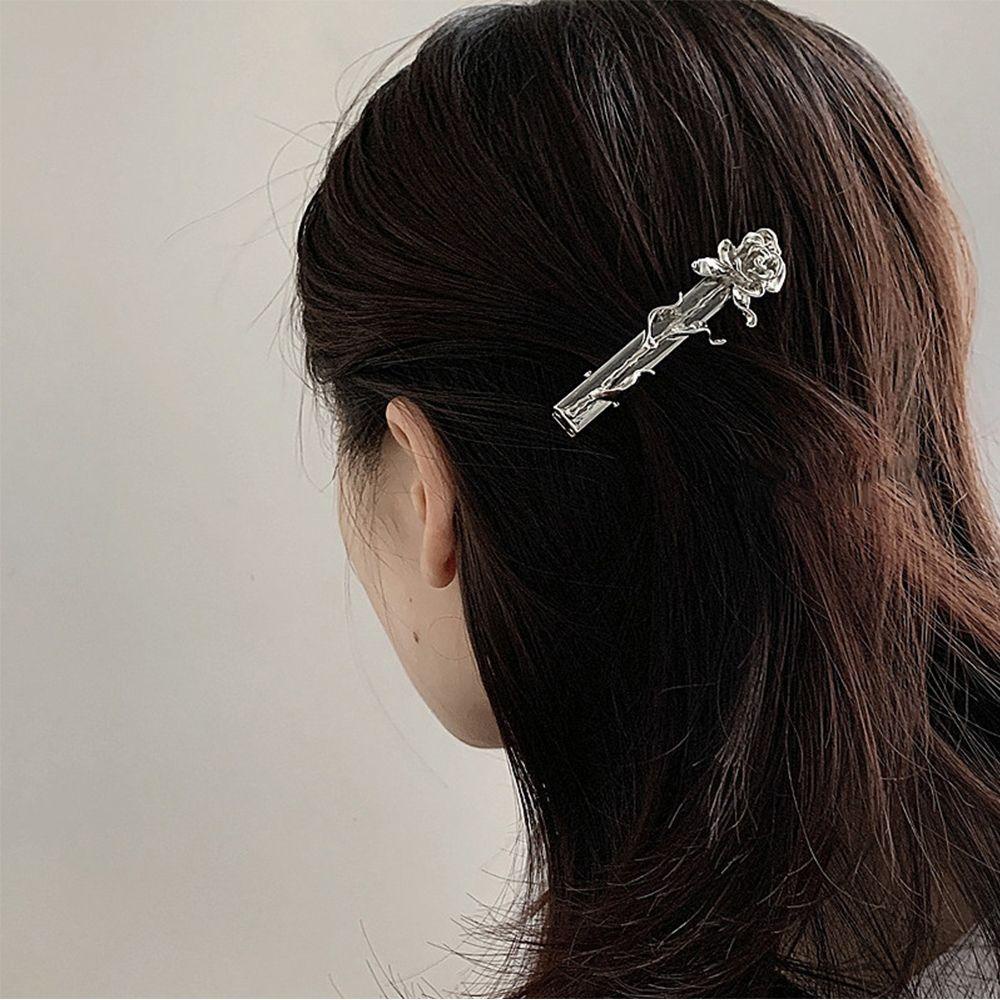 Kẹp Tóc Kim Loại Hình Hoa Hồng Phong Cách Harajuku Thời Trang