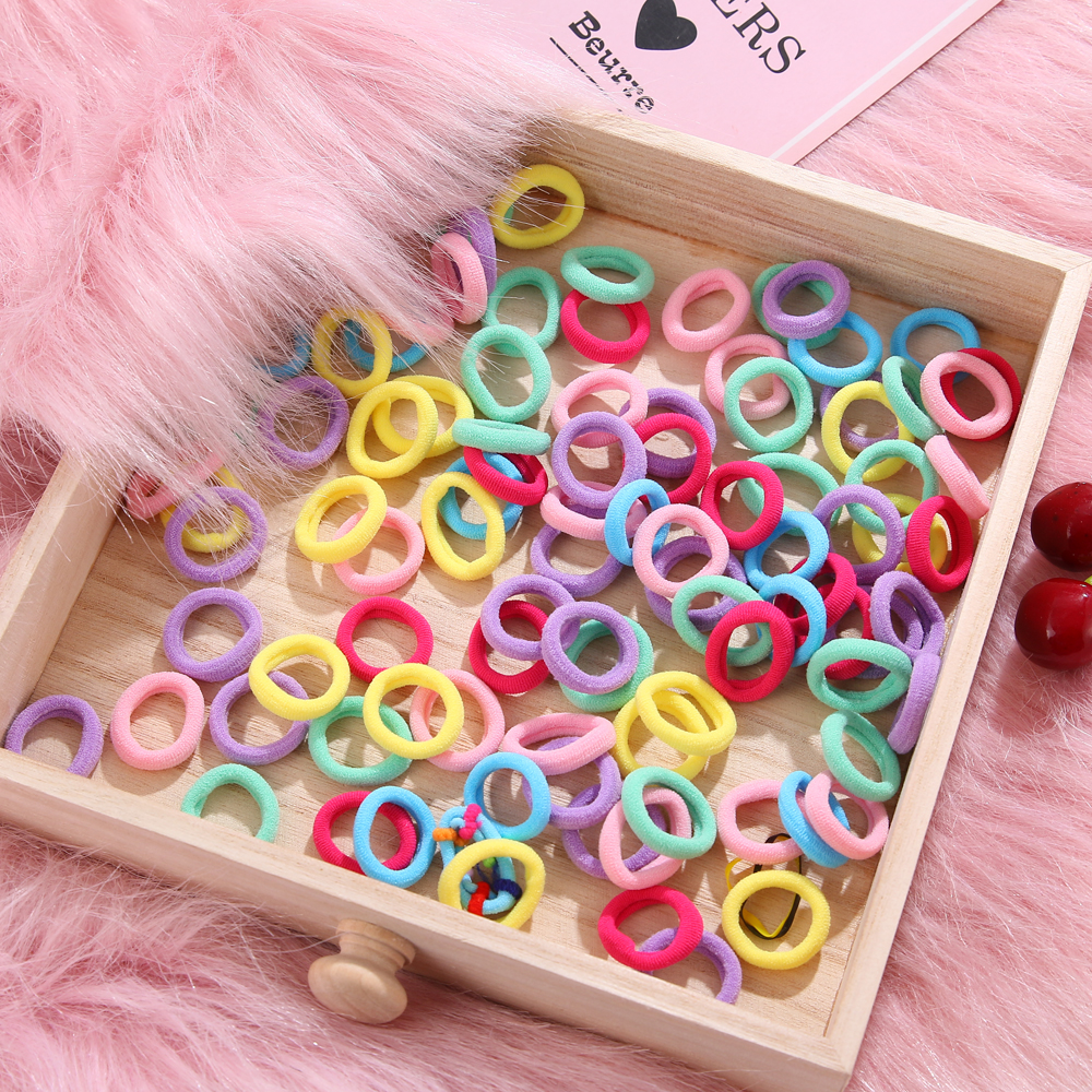 Set 30 / 100 / 1000 Dây Buộc Tóc Xinh Xắn Dành Cho Bé Gái