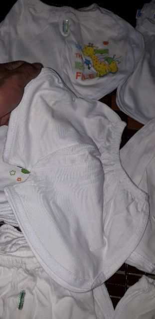 Sét 5 chiếc quần thun bầu màu trắng 100% cotton có in hình