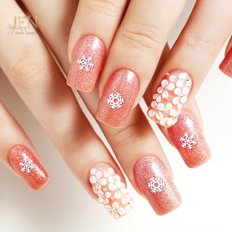 Sequin kim tuyến Noel 90 bông tuyết Giáng sinh trắng nhôm