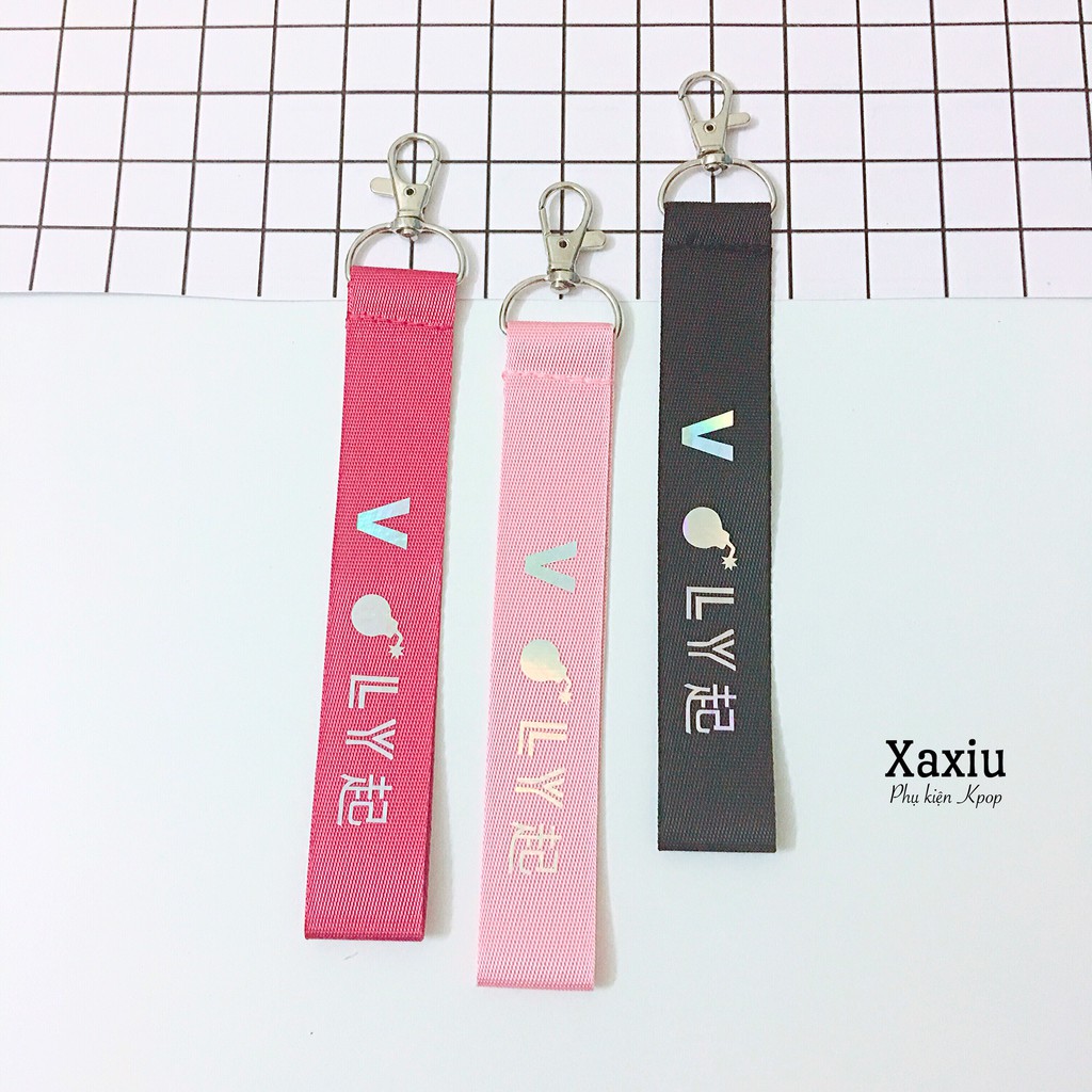 Strap BTS (móc treo cặp in tên thành viên nhóm BTS, JUNGKOOK, V, JIMIN, RM, JIN, SUGA, JHOPE) siêu đẹp