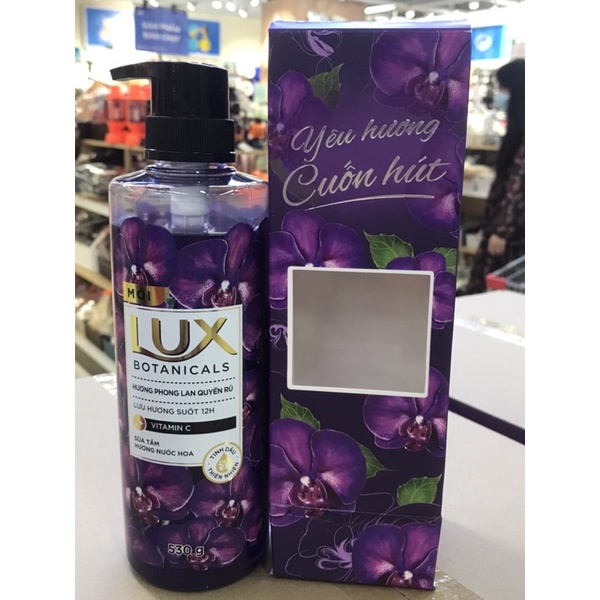 SỮA TẮM LUX BOTANICALS CHAI 530Gr quà tặng ( sỮA TẮM NƯỚC HOA)