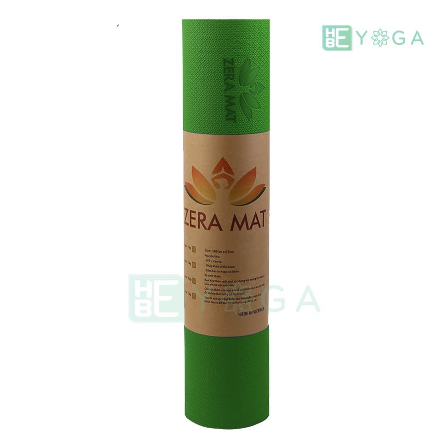 Thảm Tập Yoga TPE Zera Mat 1 Lớp 6mm màu Xanh Lá (Tặng kèm túi)