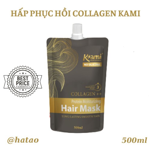 Bộ 3 Siêu Dưỡng Tóc Kami Hương Nước Hoa - Gội(K chứa silicon) - Collagen(K chứa silicon) - Hấp phục hồi Collagen