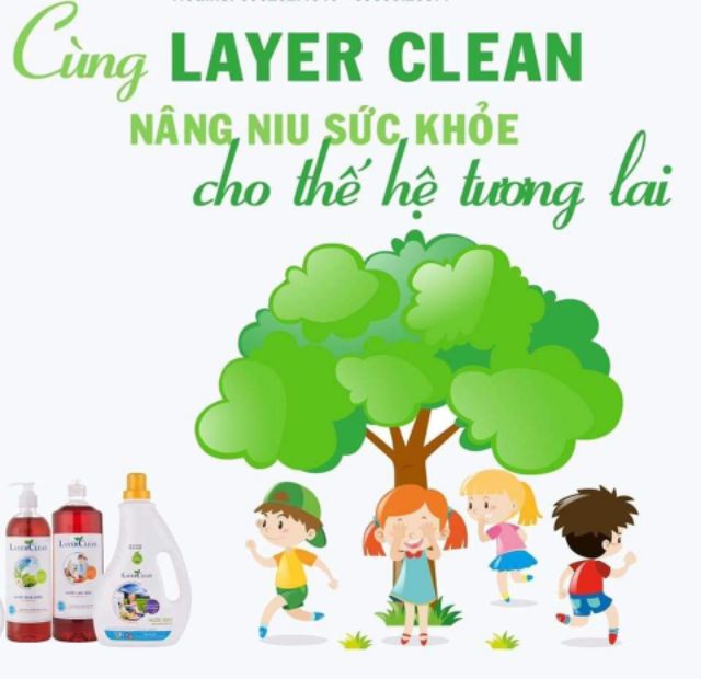 Nước lau sàn hữu cơ Layer Clean hương Gió biển 5l