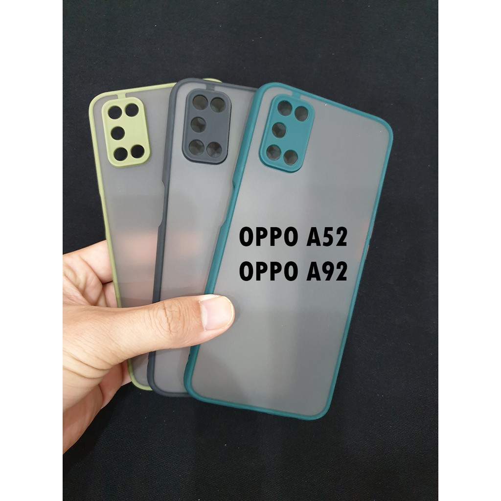 Ốp nhám viền cao su bảo vệ camera Oppo A52 Ooppo A92