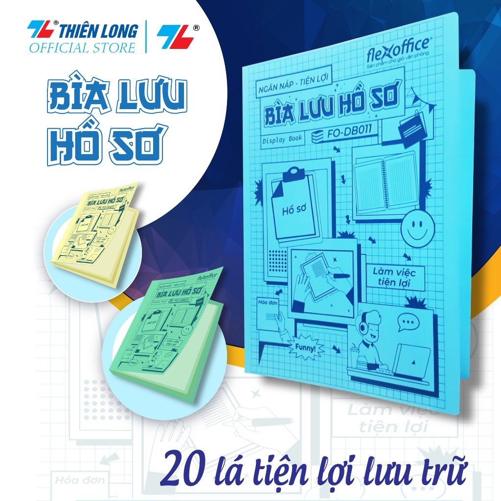 Bìa hồ sơ 20 lá Thiên Long Flexoffice FO-DB011