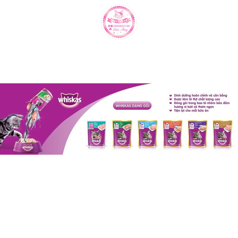 Pate Whiskas Thức Ăn Cho Mèo gói 85gram