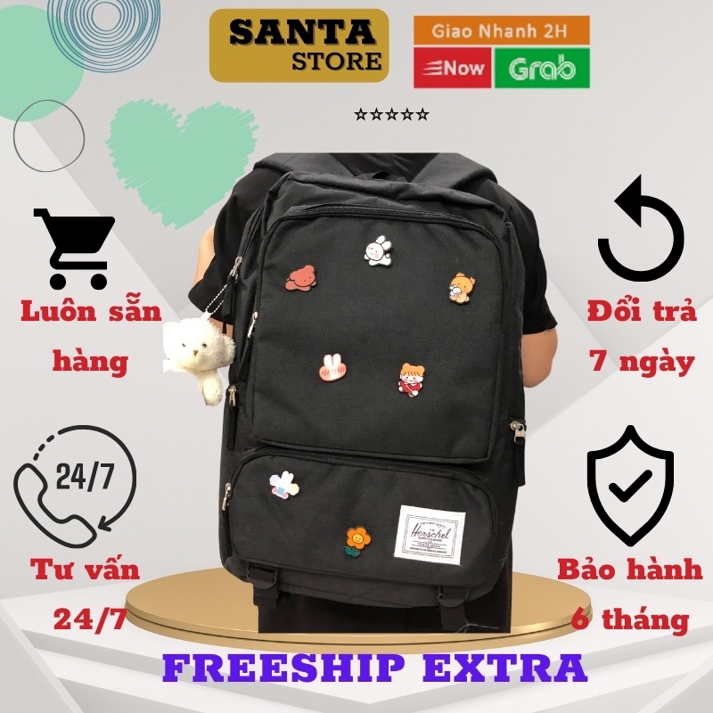 Balo đi học có ngăn đựng laptop nam nữ chống nước HC705 SANTA STORE thời trang Hàn Quốc cao cấp Unisex