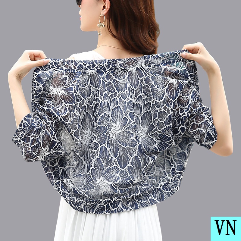 Áo khoác cardigan dáng ngắn tay lửng phối ren mẫu mới năm 2021 dành cho nữ