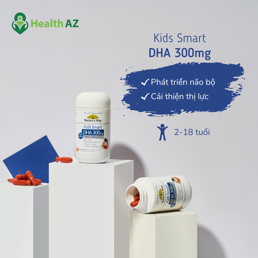 Viên Uống Dầu Cá Trẻ Em Nature's Way DHA Hỗ Trợ Sức Khỏe Não Bộ Và Mắt, Hộp 50 Viên