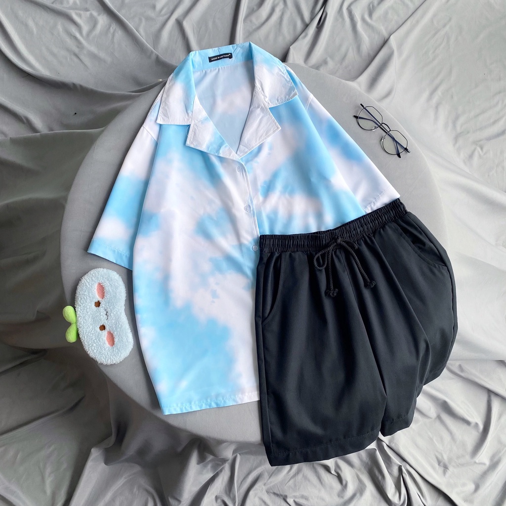 Áo sơ mi unisex SIB Clothing sơ mi loang form rộng SIB018