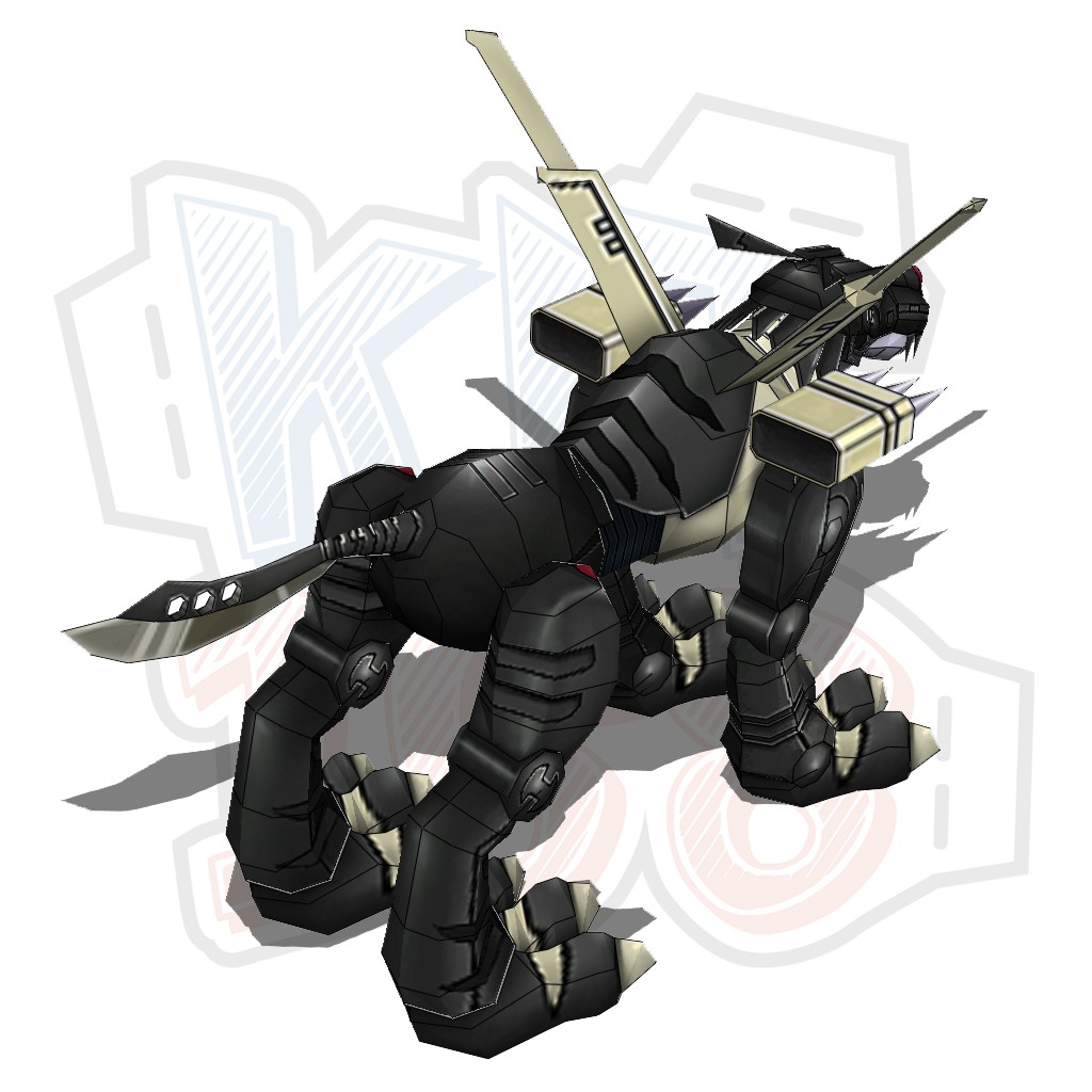 Mô hình giấy Anime Robot Digimon MetalGarurumon Black