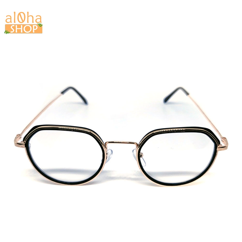 Mắt kính thời trang chống bụi gọng sắt tròn K008 unisex nam nữ phong cách tri thức, lịch sự - al0ha Shop