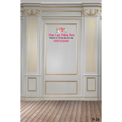 Phông Nền Chụp Ảnh Livestream 3D 5D Họa Tiết Khung Tân Cổ Điển Sang Trọng