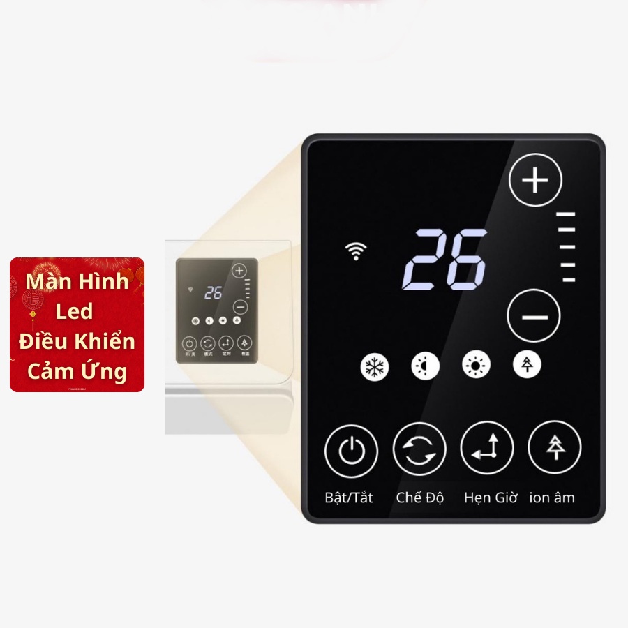 Quạt sưởi gốm Gen Electric, Máy sưởi gốm có điều khiển, công suất 2000W bảo hành 12 tháng, đổi trả 30 ngày