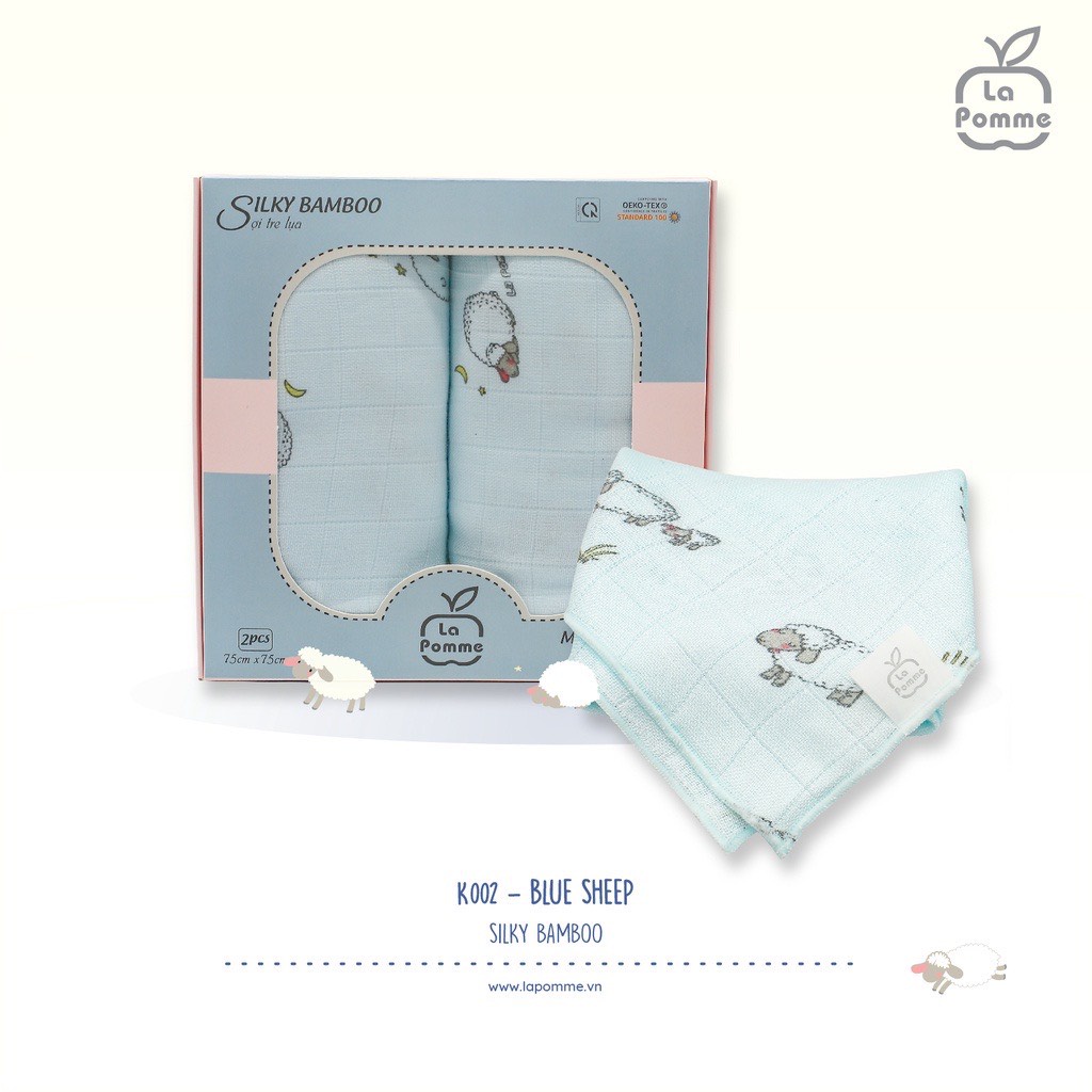 SET 2 KHĂN LAPOMME ĐA NĂNG LỤA  (75x75)