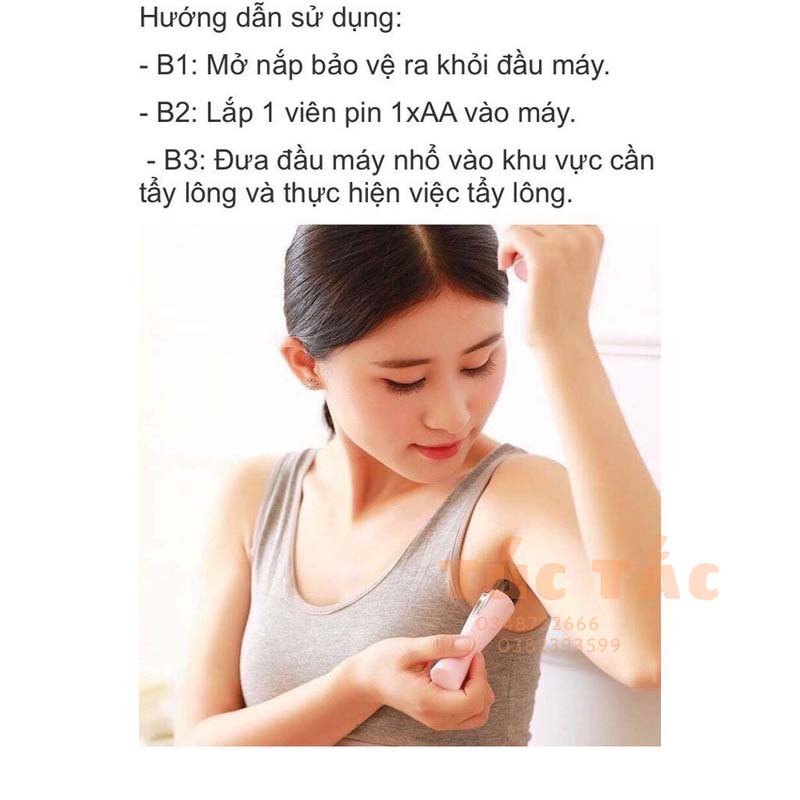 Máy Cạo Lông Nách Kemei + pin full box &amp; túi đựng -Chợ Túc Tắc