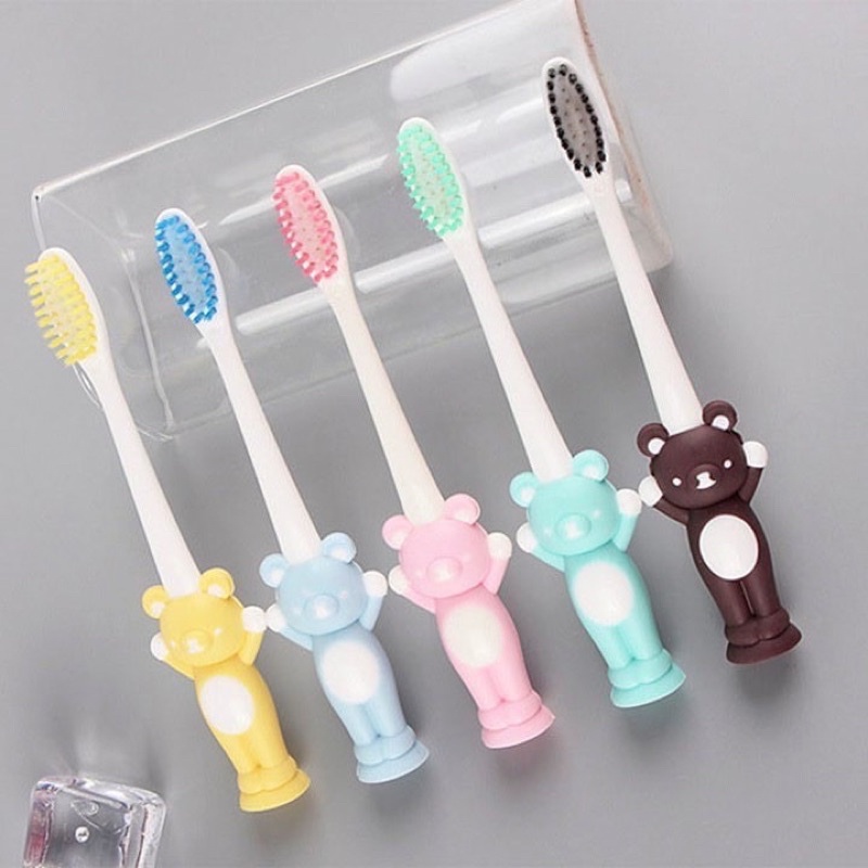 Set 4 bàn chải hình thú xuất Nhật có nắp đậy dành cho bé