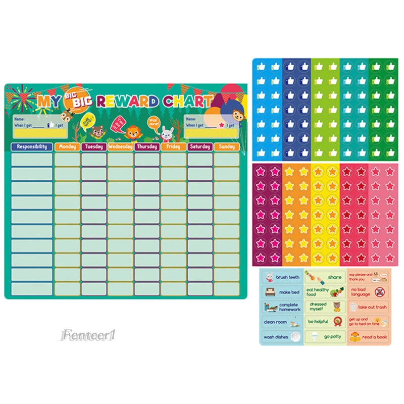 [Fenteer1] Bảng Phép Khen Thưởng Từ Tính Sáng Tạo Có Thể Tái Sử Dụng Cho Trẻ