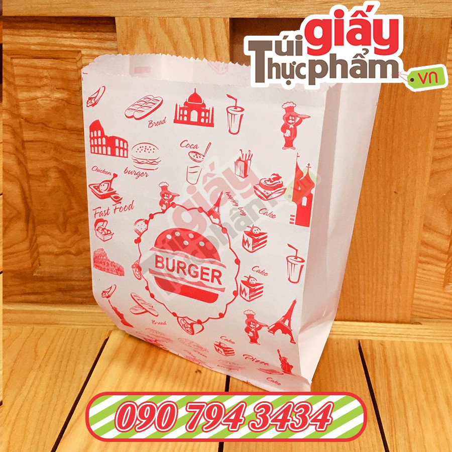 1000 túi đựng Burger (giấy hút dầu MG - Nhiều Hình)