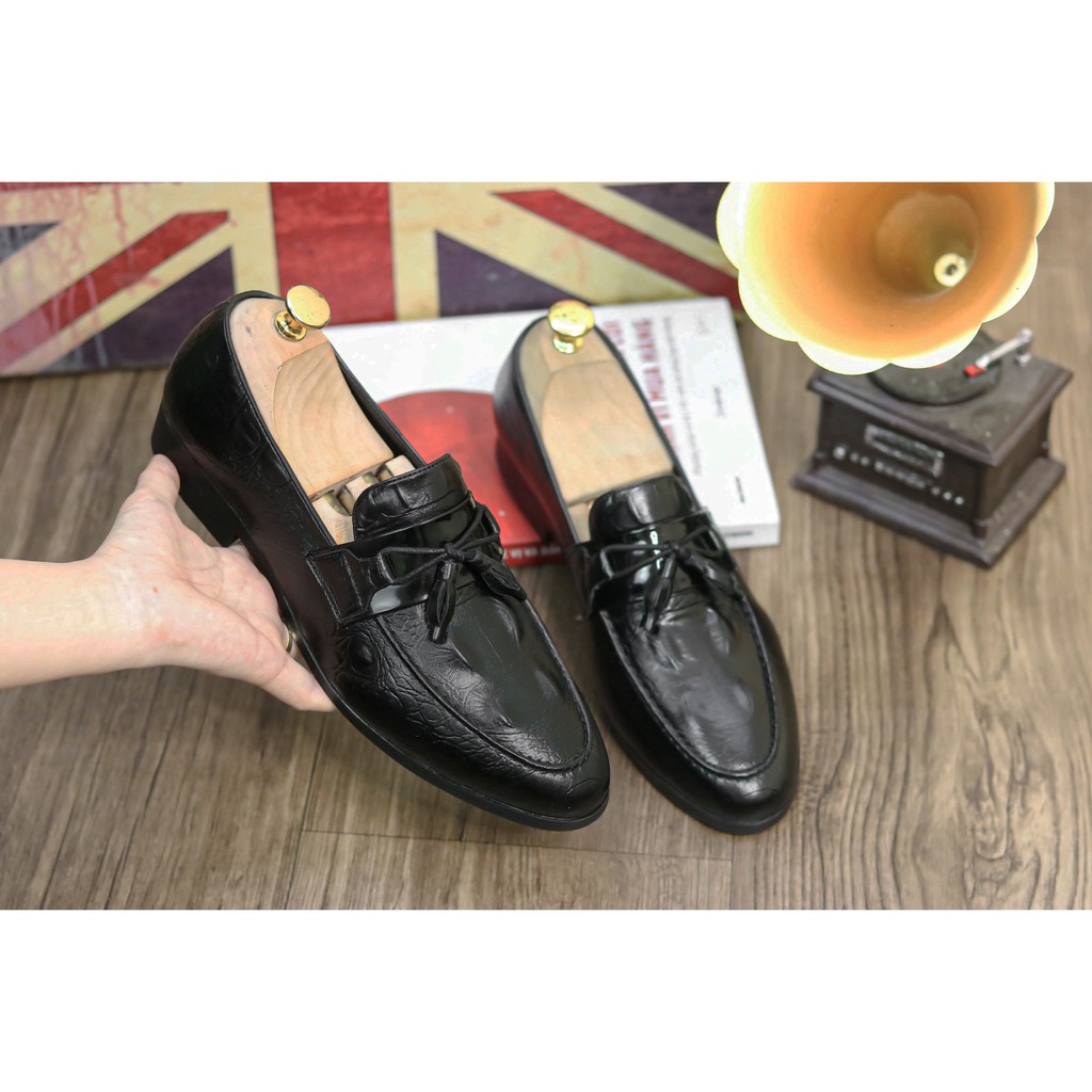 Giày Da Nam,giày lười nam,giày nam đẹp chuông đen mã L177 | BigBuy360 - bigbuy360.vn