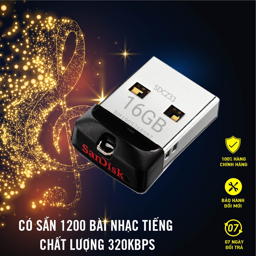 Usb ô tô,Usb Nhạc Ô tô chính hãng - Usb 16GB chuẩn nhạc 320bit nhạc hay thổi tan mệt nhọc