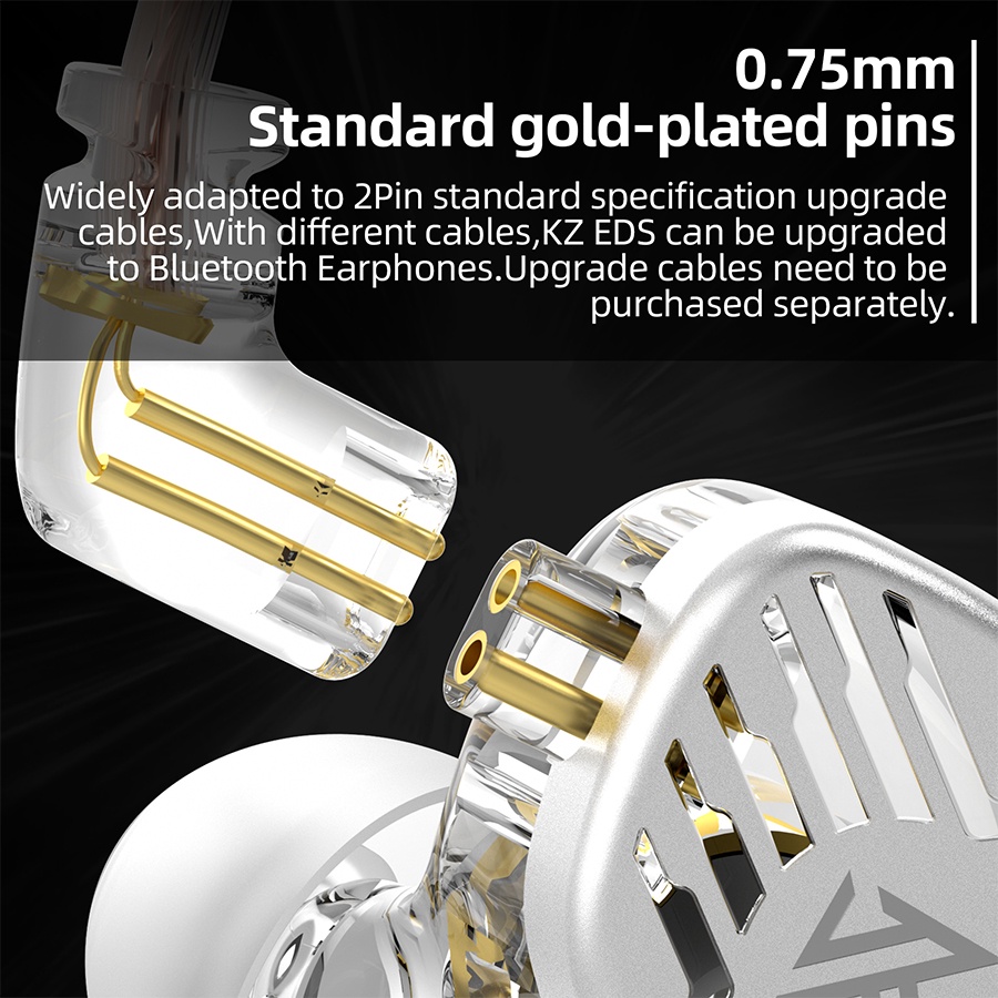Tai Nghe Nhét Tai Kz EDS 10mm Có Nam Châm 0.75mm 2Pin OFC