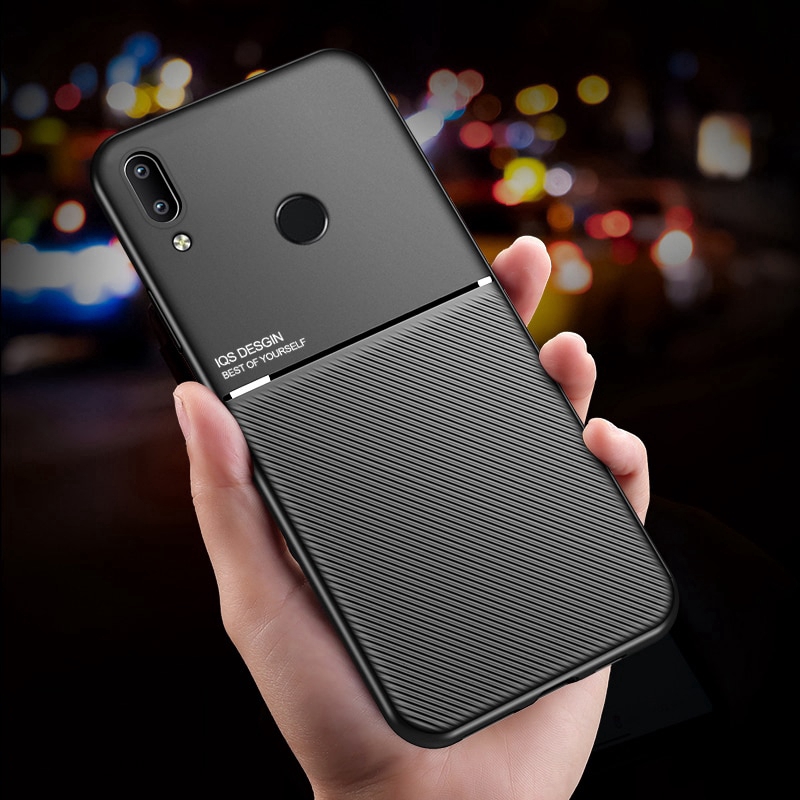 For Huawei Y6 Pro Y7 Y9 Y5 2019 Y7 Y9 Prime Casing Shockproof Soft Silicone Skin Back Case【Build In Magnetic Sticker 】Support Car Holder Protective Cover