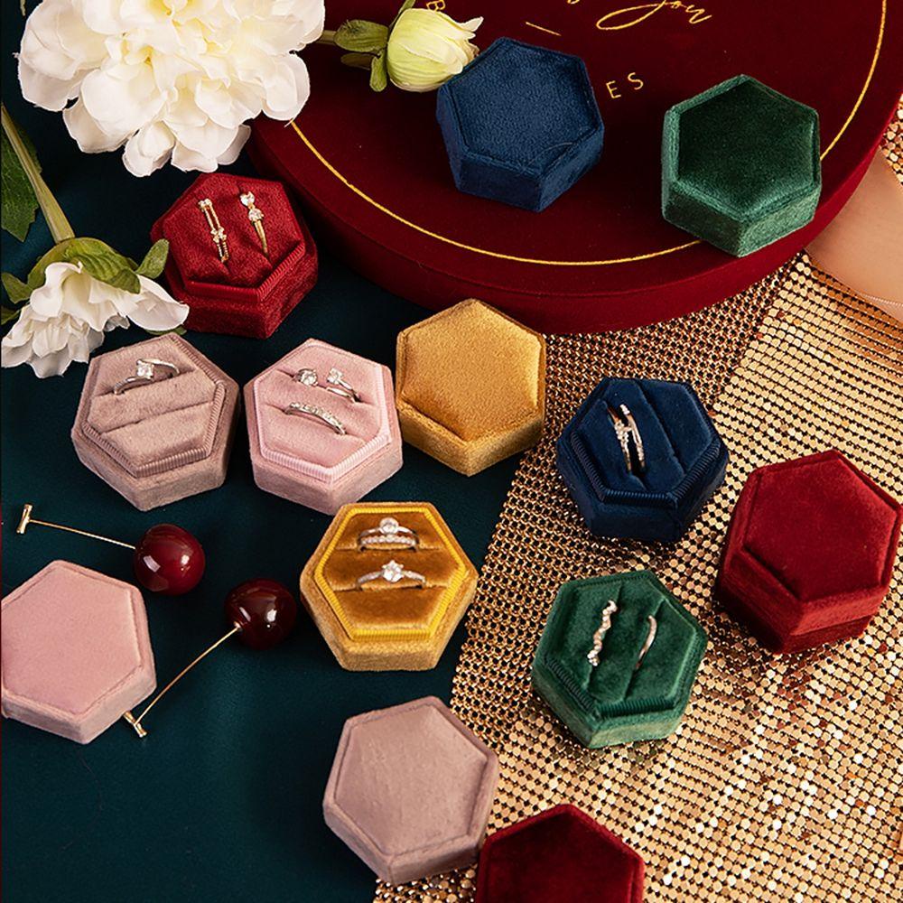 Hộp Đựng Nhẫn Cưới Bằng Nhung Màu Trơn Ốp