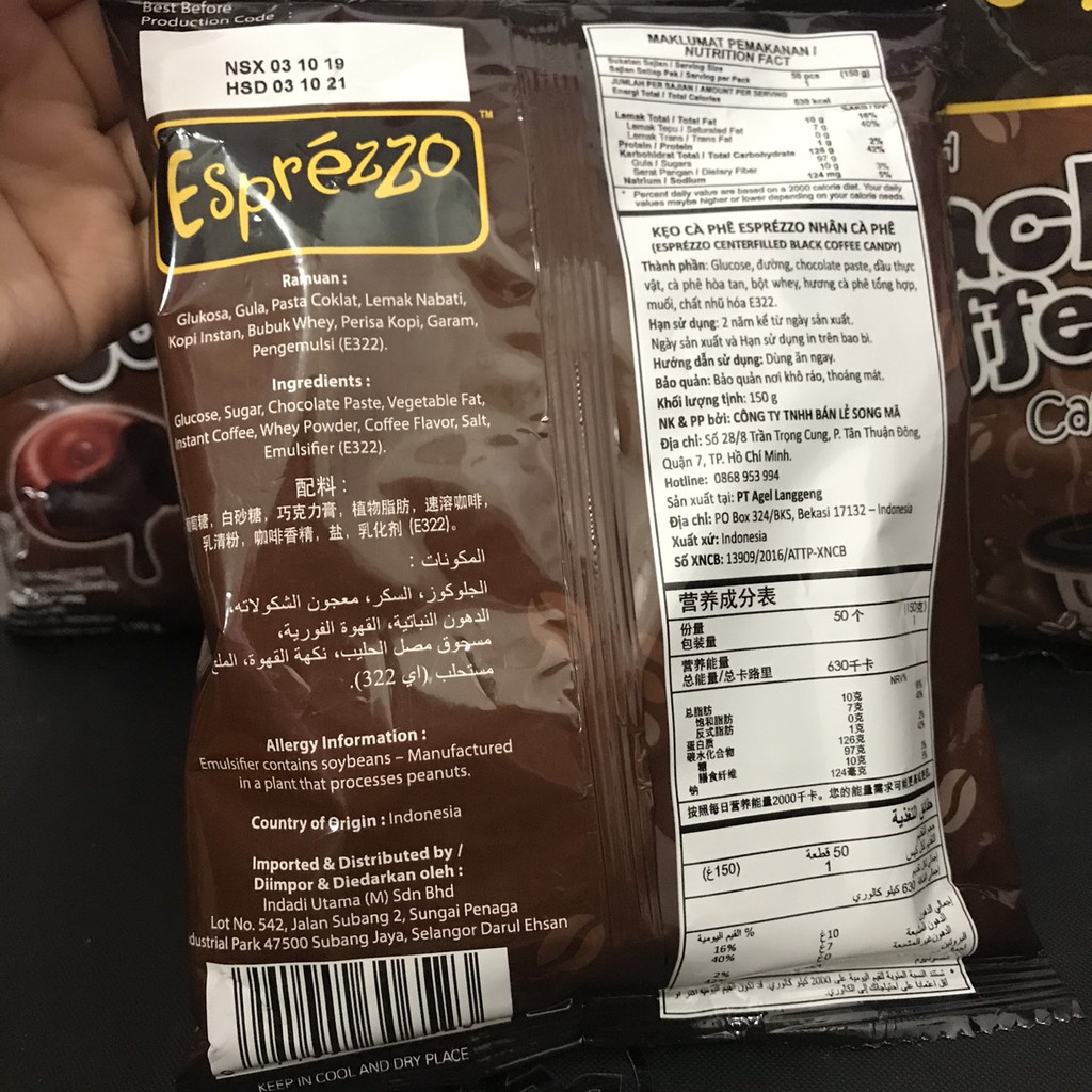 KẸO COFFEE ESPREZZO 150G