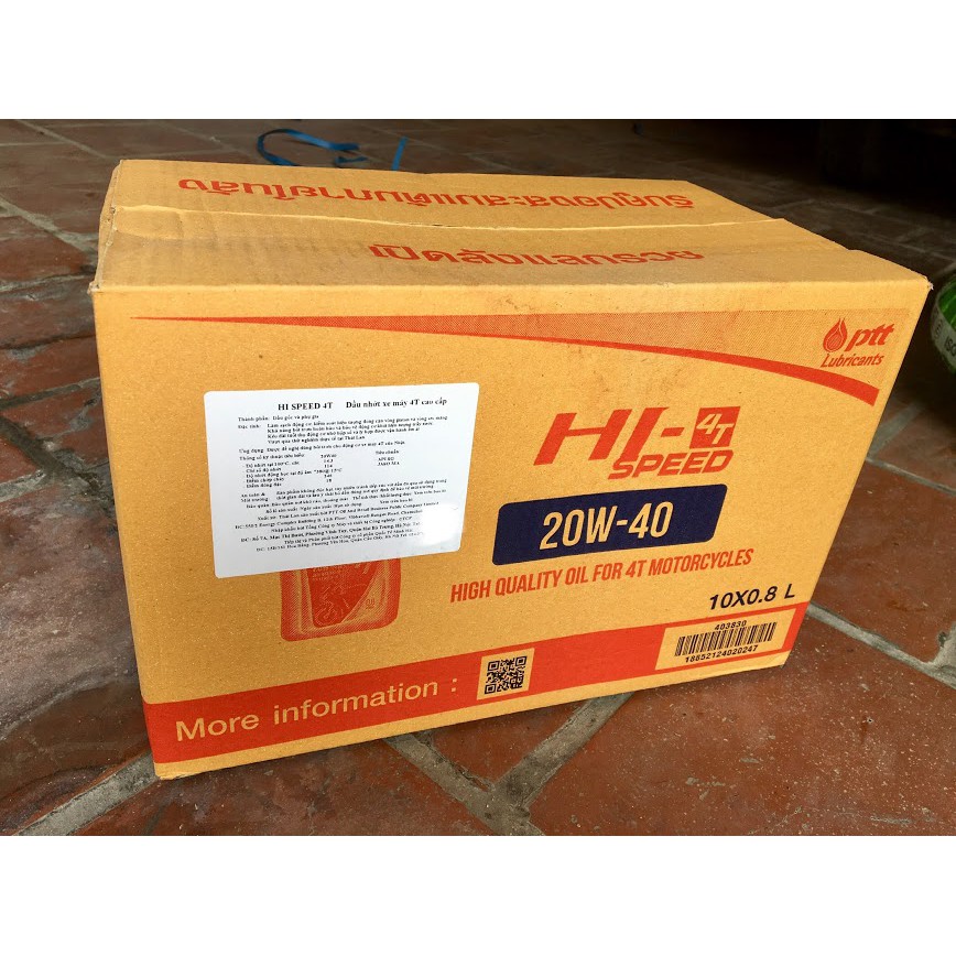 Dầu nhớt Thailand PTT Hi-speed 4T 0.8L cao cấp chính hãng