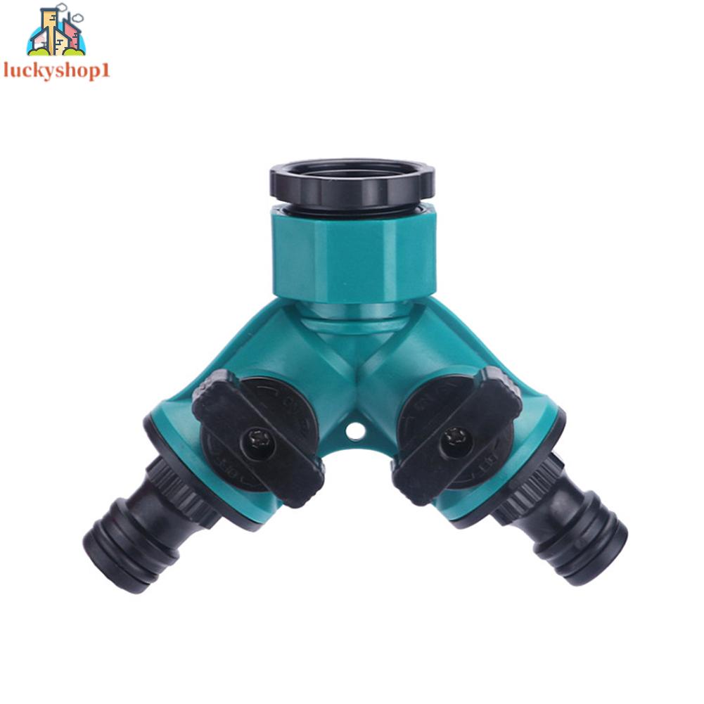 ❤❤❤(Hot products for family life)2 Way Garden Hose Pipe Splitter Connector Adaptor For Tap Green Home Patio