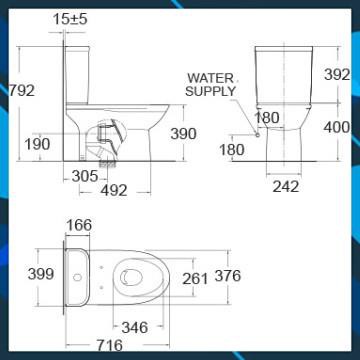 Bồn Cầu American Standard 2630-WT made in Thailand