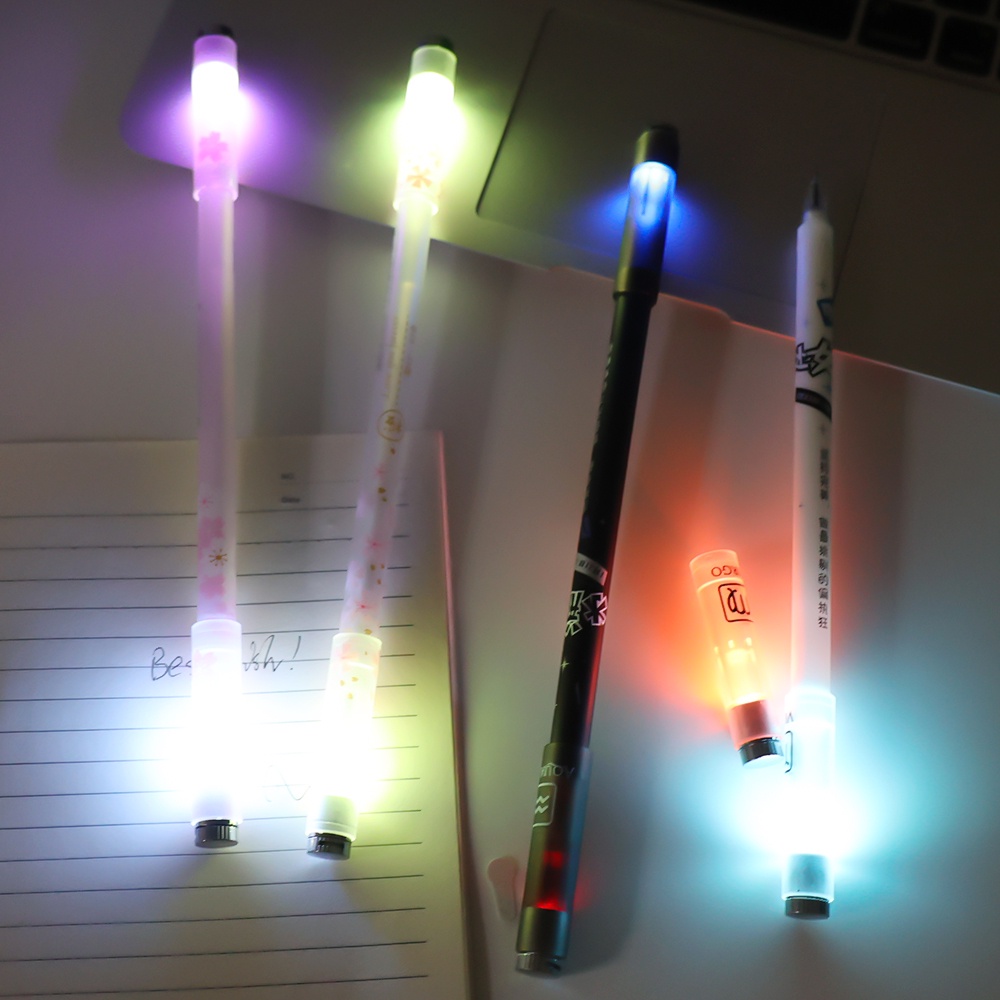 1 Bút Bi Xoay Có Đèn LED Phát Sáng Cho Học Sinh/Văn Phòng