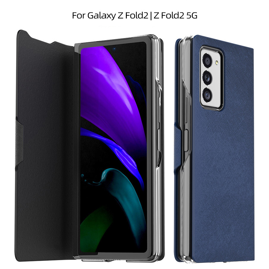 Bao da điện thoại nắp lật chất liệu da thật sang trọng cho Samsung Galaxy Z Fold 2 Galaxy Z Fold2 5G