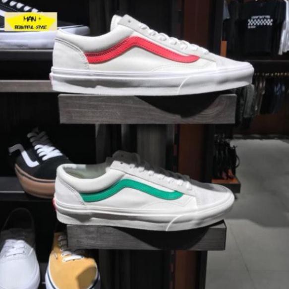 Sales ( Full box) giày Vans style old skool trắng vạch đỏ ✔️ 2020 💎 [ Real ] . *