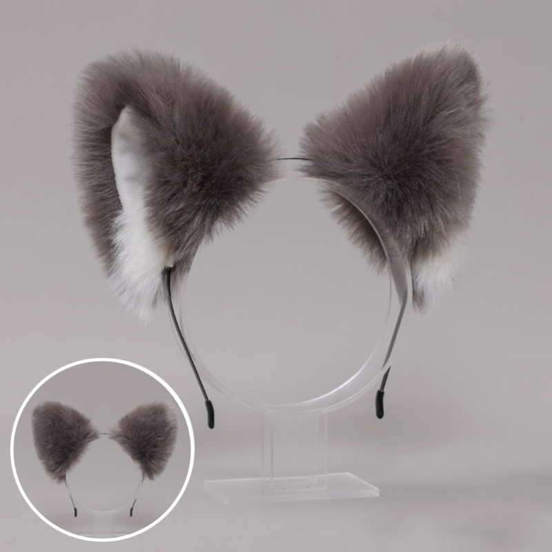 Băng Đô Tai Mèo Phối Lông Hóa Trang Halloween