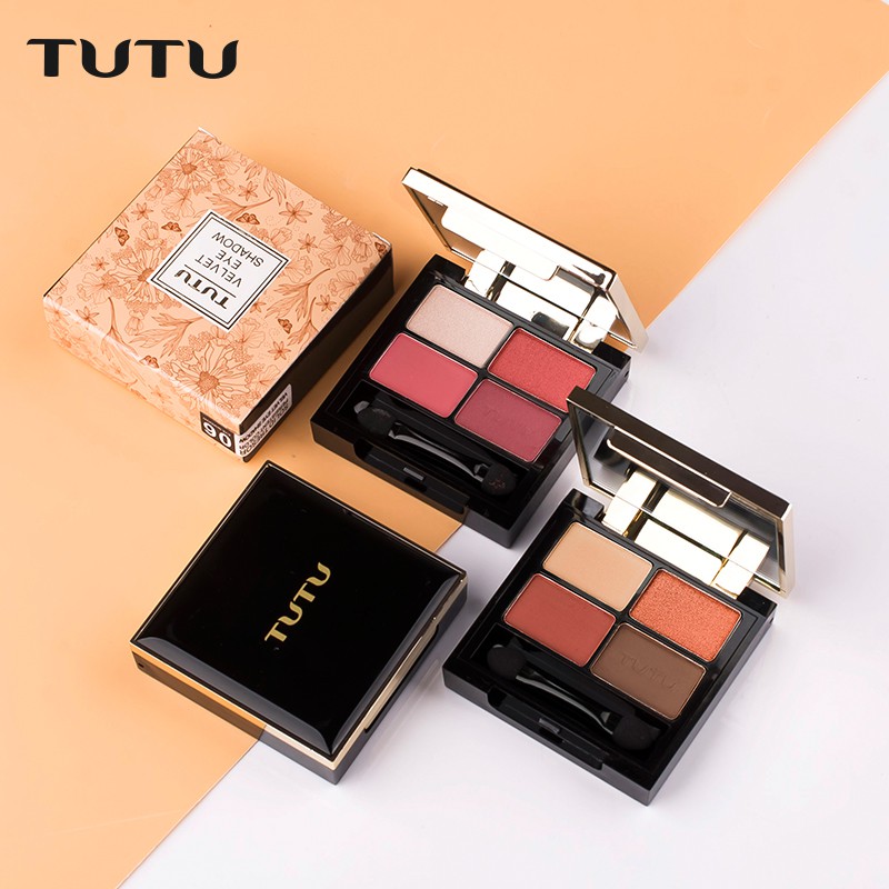 PHẤN MẮT TUTU 4 ô Nhũ Lì Velvet Eye Shadow